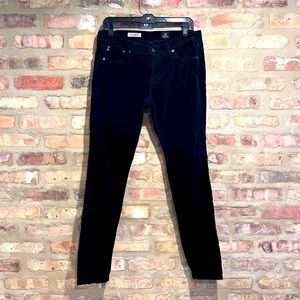 Anthropologie black velvet skinny legging.